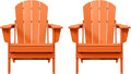 Westin Outdoors Laguna WO Home Furniture Adirondack Chair 2 PCS Set Outdoor Folding Patio Chair for Bon Fire Pit Garden Lawn Backyard Lounging Relaxing (Orange)