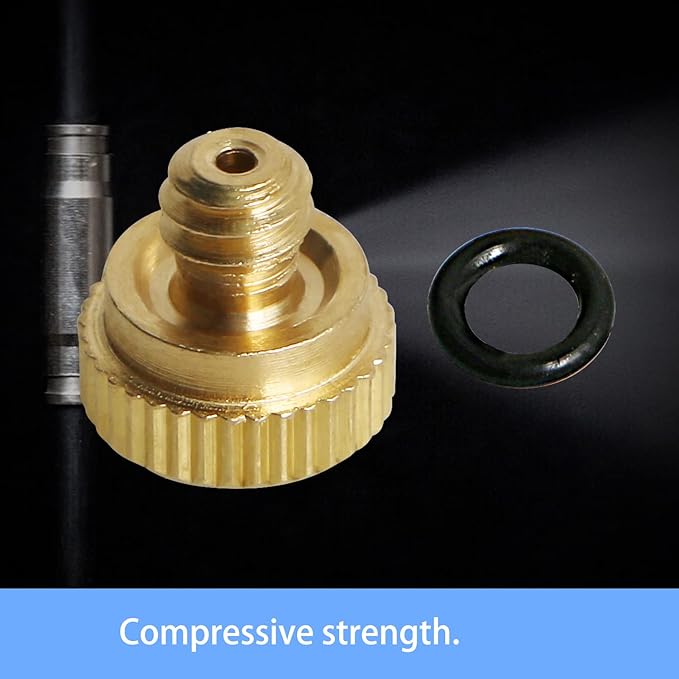 Aopin G 3/16 Brass Misting Nozzles 0.4mm / 0.015" Orifice Atomizing Mister Sprayer Nozzle Suitable For Outdoor Cooling,Garden Irrigation,Fountain, Crop Nutrient Injection, Greenhouse 8 Pcs