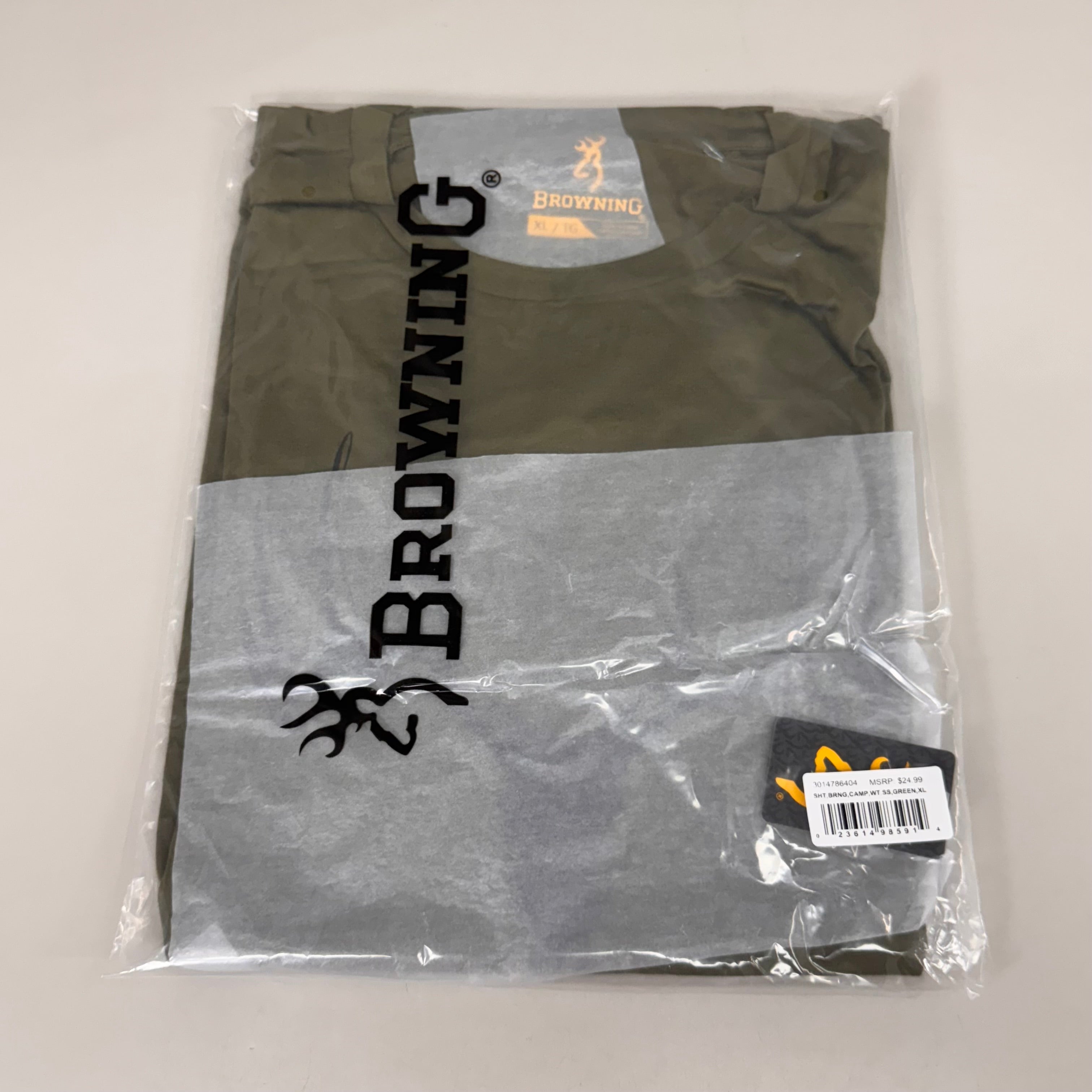 BROWNING Whitetail Camp Short Sleeve Shirt Men's SZ XL Forest Green 3014786404