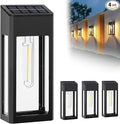 GOODFOEVER Solar Outdoor Lights Waterproof, 4 Pack Fence Lights Solar Powered with LED Bulbs, Metal Wall Lights for Garden Porch Patio Yard and Garage, Aluminum and Glass Shade (Wall Light 4 Pack)