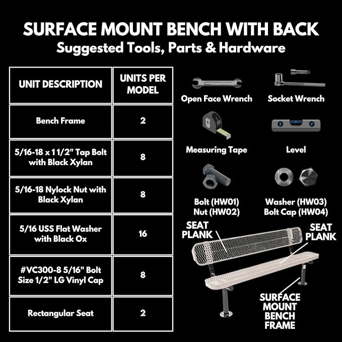 Coated Outdoor Furniture Heavy-Duty Outdoor Bench Thermoplastic Coated, Expanded Metal, Commercial-Grade Seating, Made in America (Surface with Back, 8 Ft, Tan)