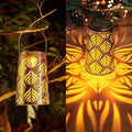 Solar Lantern Outdoor Garden Decor 2 Pack Hanging Solar Lantern Lights, Farmhouse Decor Outdoor Lantern, Waterproof Lantern for Patio, Yard, Table, Pathway Halloween Christmas Day Decor