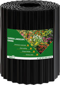 SnugNiture Corrugated Metal Garden Edging,8" x 20' Sturdy Lawn Edging Border,Landscape Edging Border for Lawn, Flower Bed,Garden and Yard(Black)