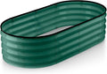 Galvanized Raised Garden Beds Outdoor // 4×2×1 ft Planter Raised Beds for Gardening, Vegetables, Flowers // Large Metal Garden Box (Dark Green) // Patented Tool-Free Design