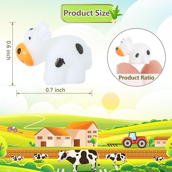 138 Pcs Mini Resin Cows Bulk Animals for Hiding Small Plastic Cows Statues Little Perfect for Forest Figures and More Adorable Landscape Fairy Outdoor Moss Garden DIY Ornament