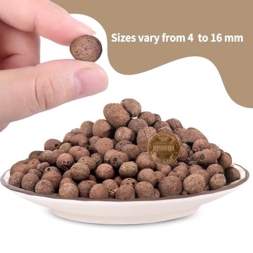 Calofulston 7LB Expanded Clay Pebbles for Plants, Leca Clay Balls for Indoor Plants, Drainage, Orchid Potting Mix, Soil Amendment, Easy Reusability, 4-16mm