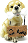 Nature's Mark Labrador Retriever Dog Puppy Statue with Welcome Sign Resin Garden Statue Decor 6.7" H