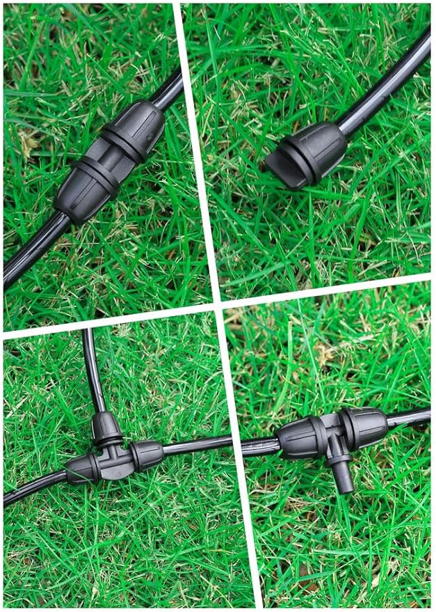 20 Pack Quick-Connect Locking 1/4" Drip Irrigation Elbow Coupling Connectors, Corner Fittings for 1/4 Inch Irrigation Tubing, Drip Kit (Elbow - 20 Pack)
