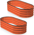 Galvanized Raised Garden Beds Outdoor // 4×2×1 ft (2-Pack) Planter Raised Beds for Gardening, Vegetables, Flowers (Orange) // Large Metal Garden Box