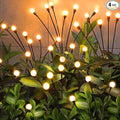 Solar Garden Lights Outdoor, 4 Pack 32LED Waterproof Solar Powered Lights for Yard Pathway Patio, Swaying Lawn Decor as Gardening Gifts for Women Holiday