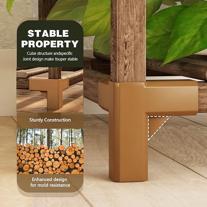 Bamworld Large Plant Stand Indoor Plant Shelf Outdoor Tall Wood Plant Holder for Living Room Multiple Plants Patio Balcony Garden 17 Pots