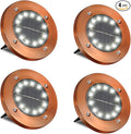 Outdoor In-Ground Lights Solar Disc Lights Outdoor Solar Garden Lights In Ground Solar Landscape Light 4Pack 12 led for Pathway Yard Patio Walkway