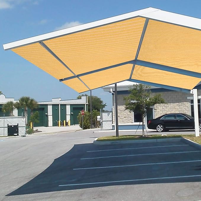 Eden's Decor Straight Flat-Edged Sun Shade Sail Rectangular 13' x 20' Wheat UV-Blocking Outdoor Canopy Fabric Cloth Awning for Pergola Patio Garden Backyard Custom Size