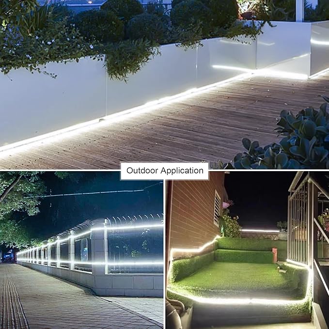Outdoor LED Strip Lights Waterproof 6500K,98.4ft/30M IP65 High Density LED Tape Light,3600 LEDs/Reel Rope Lights for Home, Balcony, Roof, Backyard, Patio, Garden