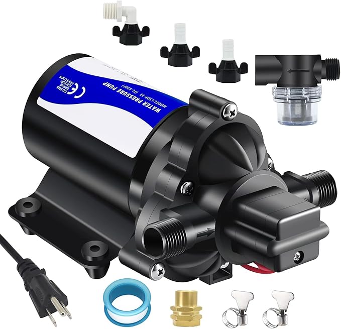 110V On Demand Water Pump 50 psi Water Pressure Booster for Home Utility Water Transfer Circulating Pump for Garden Hose Parts Washer Pump