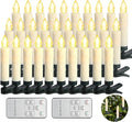 LED Christmas Candles, Flickering Clip on Candles for Christmas Tree, Battery Operated with Remote Timer, Warm White Light, Flameless Taper Candles for Home Christmas Decor, Set of 30