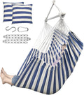 ADVOKAIR Hammock Chair Hanging Chair Rope Swing XXL - Max 500lbs, 70in Large Hammock Swing Chair -Portable Steel Spreader Bar with Anti-Slip Rings-Roomy & Strong
