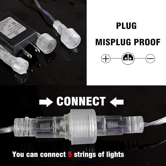 TW SHINE Christmas Meteor Shower Lights Outdoor, 288 LED 12" 8 Tubes Waterproof Christmas Lights Outdoor Plug in, Snow Falling Rain Icicle Xmas Lights Decorations, Warm White