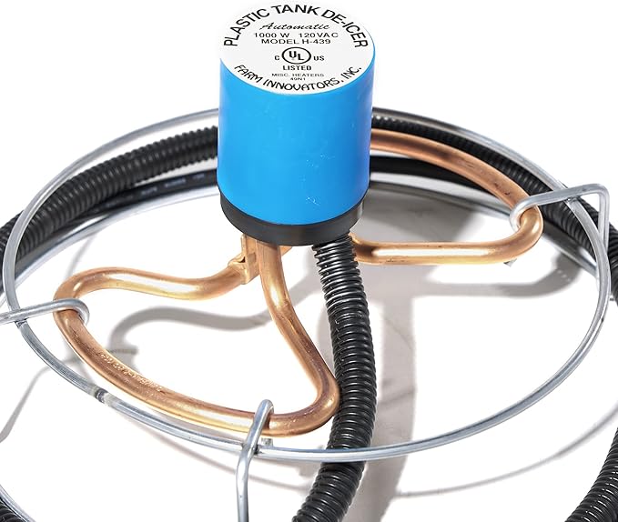 Farm Innovators H-439 1000 Watt Cast Aluminum Submergible Water Tank Deicers with Chew Proof Cords and Self Regulating Thermostats, Silver (3 Pack)