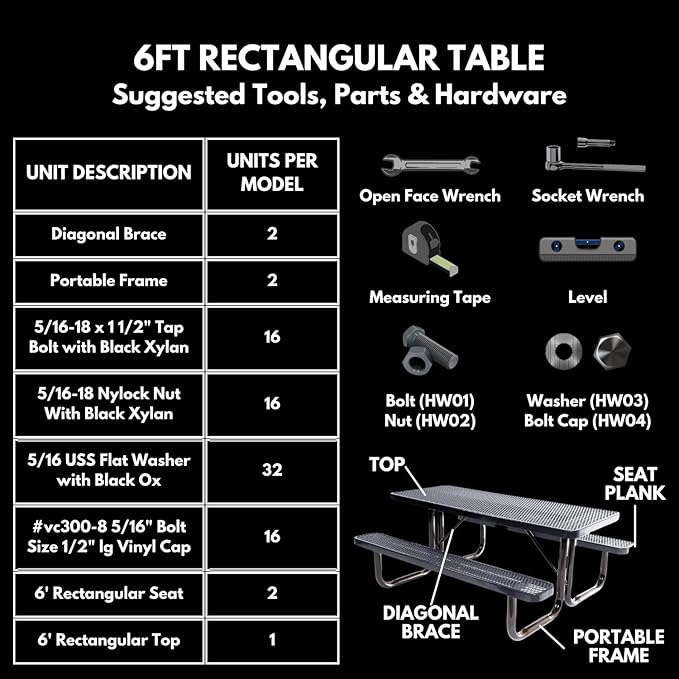 Coated Outdoor Furniture Heavy-Duty Portable Outdoor Kids Table, Expanded Metal Kids Picnic Table, Commercial-Grade Picnic Table, Made in America (6ft Rectangular, Childrens, Textured Light Blue)