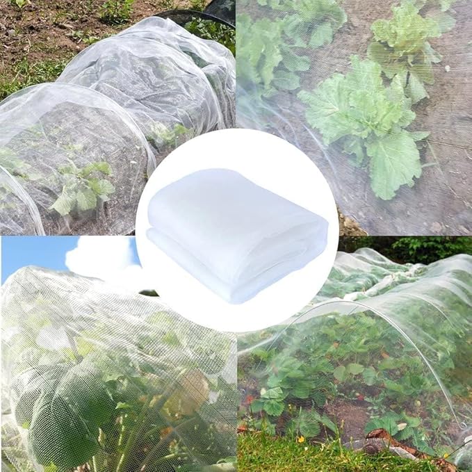 Agfabric Garden Netting 6.5'x49' Barrier Net, Bird Netting for Garden Trees Vegetable and Plants, White
