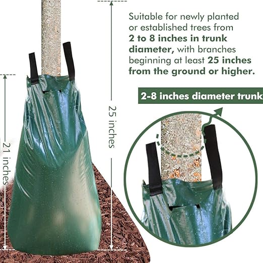 REMIAWY Tree Watering Bag 20 Gallon Watering Bag for Trees with Heavy Duty Zipper Premium PVC Tree Bags Slow Release Drippers Bag for Trees (5 Pack 5-8 Hours Releasing Time)