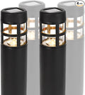 TECHKO Solar Mini-Bollard Cylinder Pathway Lights – 4-Pack, Dusk-to-Dawn, Weather-Resistant Outdoor LED Lighting