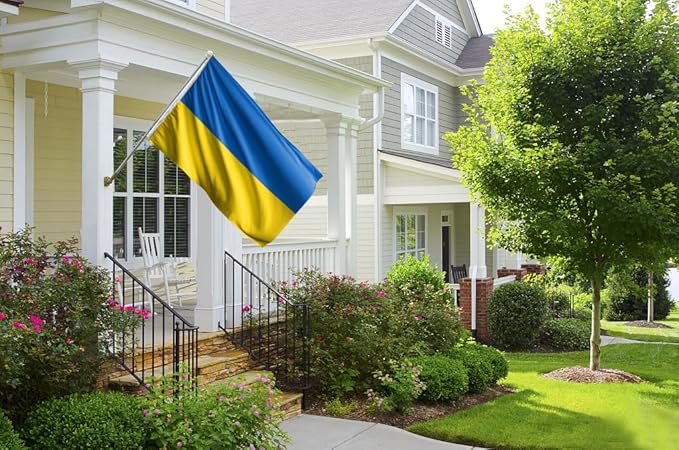 Double Sided Ukraine Flag 4x6FT Ukrainian National Polyester Flag With 2 Grommets For Patriotic Ukrainian Themed Festival Events Party Decoration(Ukraine, 4x6FT-3ply)