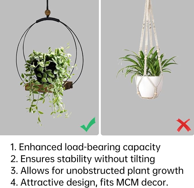 Hanging Planter for Indoor Plants - Outdoor Plant Hanger, Mid Century Metal Plant Hanger, Plant Hanger Indoor Conner Ceiling, Gift for Mom, Plant Lovers, Housewarming