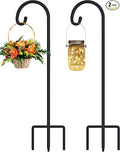 FEED GARDEN Adjustable 48 Inch Small Shepherd Hooks for Outdoor, Garden Hooks for Lanterns, Shepard Hooks for Hanging Plants, Bird Feeders, Solar Lights, Mason Jars, Weddings Decor,2 Pack