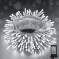 KNONEW Christmas String Lights Indoor Plug in,60FT 180LED Outdoor Waterproof Fairy Lights,8 Lighting Modes,Timer Memory Function for Bedroom Patio Balcony Party (Cool White)