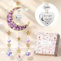Sisters Gifts from Sister for Sister from Brother, Best Sister Gifts Unique Sister Birthday Gifts for Sister in Law Soul Sister, Moon Crystal Suncatcher for Window Hanging Decor