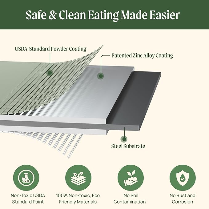 Vego garden 32" Extra Tall Raised Garden Bed Kits, 6 in 1 Modular Raised Planter Box for Vegetables Flowers Fruits Oval Metal Raised Garden Bed- Pearl White