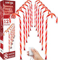 Luditek 24.5 inch Christmas Candy Cane Pathway Markers Set of 12 Christmas Outdoor Outside Decorations Lights 8 Blinking Modes Indoor Holiday Xmas Yard Patio Garden Walkway Decor