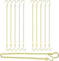 RIFNY Gold Hanging Chains with Hooks, 10 Pieces 24 Inch Chain for Hanging Bird Feeders Planters Baskets Billboards Lanterns Wind Chimes Ornaments Outdoor/Indoor Use (24 inch 10pcs)