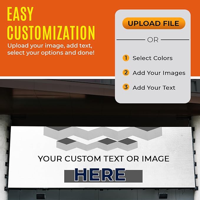 Personalized Passion Vinyl Banner 8' x 15' - Customized Banner for Business, Graduation, Birthday Parties - Indoor/Outdoor Use - Full Color 13oz Vinyl Custom Signs with HD Printed Text, Photos