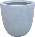Kante 10 Inch Dia Round Concrete Planter, Indoor Outdoor Large Plant Pot with Drainage Hole and Rubber Plug for Home Patio Garden, Slate Gray