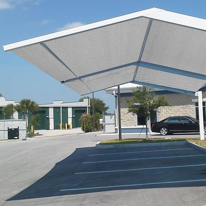 Eden's Decor Straight Flat-Edged Sun Shade Sail Rectangular 13' x 21' Grey UV-Blocking Outdoor Canopy Fabric Cloth Awning for Pergola Patio Garden Backyard Custom Size