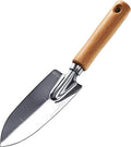 Garden Helper Garden Trowel with Measurements for Planting (Narrow), Garden Hand Shovel Japanese Stainless Steel, Wooden Handle, Made in Japan