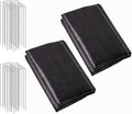 LIUJIAYI 2.4oz-2 Pack 4FTx50FT + 30 Pegs Weed Barrier Landscape Fabric - Durable Weed Block Ground Cover Mat, Woven Geotextile for Underlayment, Commercial Driveway Stabilization, Weed Control Cloth