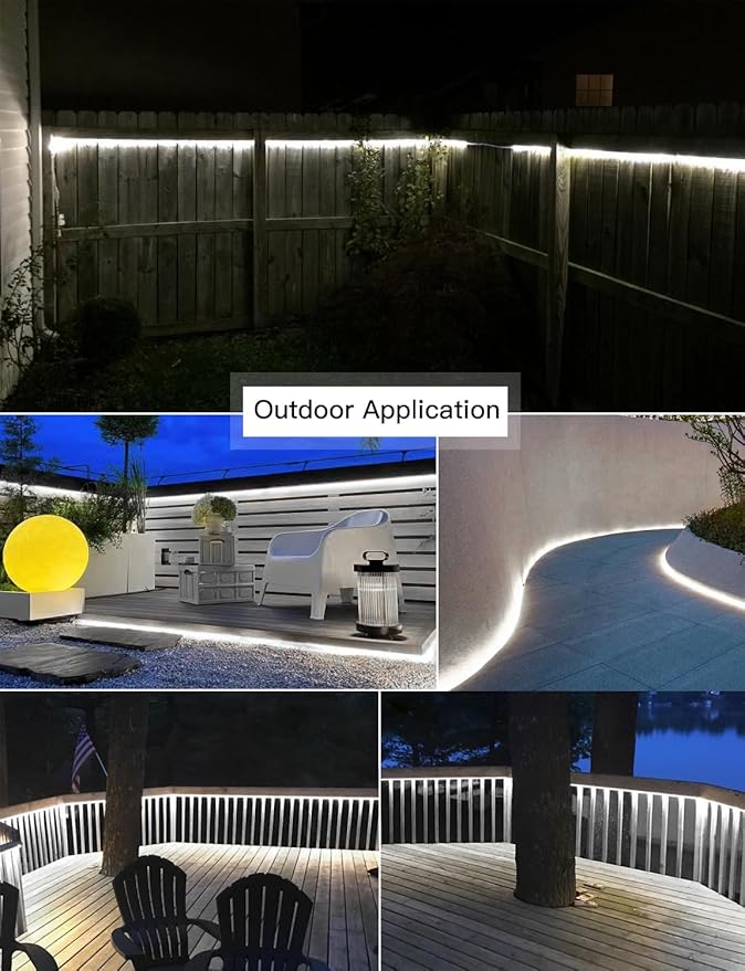 AIMENGTE LED Strip Lights, 240 LEDs, 6500K Cool White, Waterproof Indoor & Outdoor Rope Lights for Room, Garden, Patio, Kitchen, Bedroom, Living Room, and Under Cabinet Decoration, AC 110V