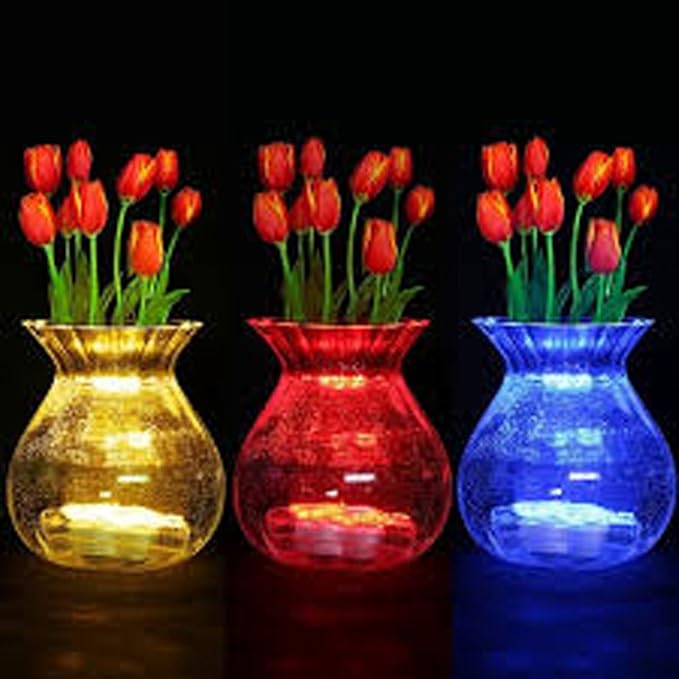 Bright LED Floral Tea Light Submersible Lights for Party Wedding (Blue, 60 Pack)