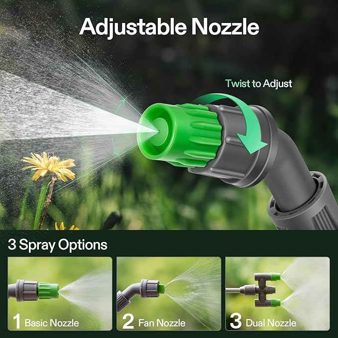 VIVOSUN Pump Sprayer 1.6 Gallon, Portable Water Spray Bottle for Lawn and Garden Yard, Weed Sprayer for Plants with 3 Nozzles, Adjustable Shoulder Strap, Pressure Relief Valve
