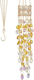 Hanging Window Garden Crystal Sun Catcher, Gold-Plated Sun Catcher for Indoor and Outdoor Decoration, Light Catcher, Party Crystals (Golden)