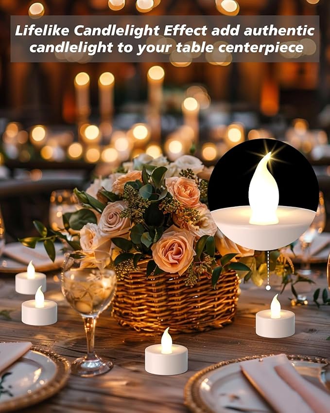 Tea Light Remote Control Candle,Flickering Flameless LED Candle,Long Lasting 400+Hours,Battery Operated with Timer for Home Decoration Seasonal &Festival Celebration WarmWhite (12pcs)