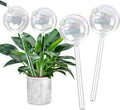 Clear Rainbow Glass Plant Automatic Watering Bulb, 4pcs Garden Flower Self Watering Planter Inserts, Automatic Plant Waterer System Set Self Watering Spikes to Support Plant Health