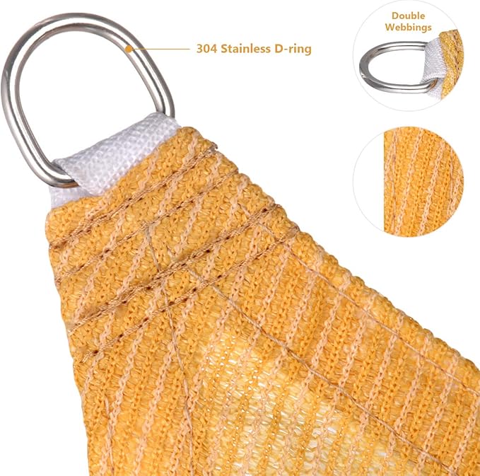 Eden's Decor Straight Flat-Edged Sun Shade Sail Rectangular 5' x 8' Wheat UV-Blocking Outdoor Canopy Fabric Cloth Awning for Pergola Patio Garden Backyard Custom Size
