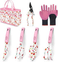 Gardening Gifts for Women, MQJIAZHI Gardening Tools for Women, Garden Tool Set, Floral Gardening Hand Tools with Garden Tools Bag, Heavy Duty Gardening Kit Women Gifts for Mom, Girlfriend (Pink)