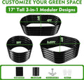 17" Tall Outdoor Garden Raised Garden Bed Kits, 4ft X 2ft Oval,0.8MM Thick Metal Raised Planter Bed/Ground Planter Box for Variety of Flowers,Herbs,Vegetables (Black, 48X24X16.5 Inches)