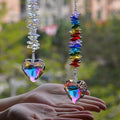 2PCS Exquisite Heart Crystal Sun Catcher Prisms, STINO Hanging Suncatchers with Glass Prism, Rainbow Maker for Windows, Balcony, Kitchen, Garden Decoration (1, Exquisite Heart 2Pcs)